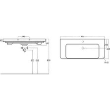 Sanovit Luxury 105 cm Konsollu Lavabo Beyaz Renk