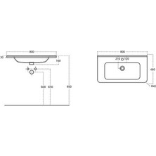 Sanovit Urban 80 cm Konsollu lavabo Beyaz Renk