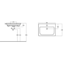 Sanovit Soft 65 cm Konsollu Oval Köşeli Lavabo Beyaz