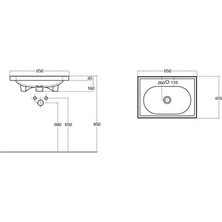 Sanovit Grace 65 cm Konsollu Zarif Lavabo Beyaz Renk