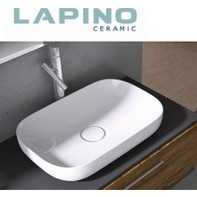 Lapino Premium 60 cm Tezgah Üstü Lavabo Beyaz Renk
