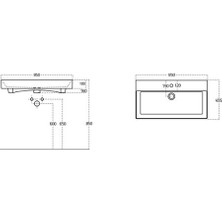 Lucco Stance 85 cm Konsollu Dikdörtgen Lavabo Beyaz