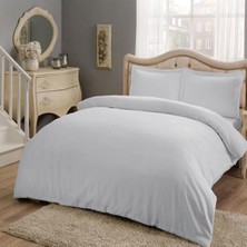 Taç Pamuk Saten Çift Kişilik Nevresim Takımı - Basic Beyaz