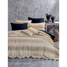 Ecocotton Organik Pamuk Jakarlı Çift Kişilik Pike Seti - Beril Haki