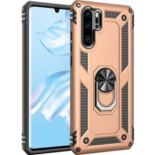 Microsonic Huawei P30 Pro Kılıf Military Ring Holder Gold