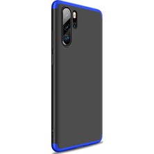 Microsonic Huawei P30 Pro Kılıf Double Dip 360 Protective Siyah Mavi