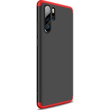 Microsonic Huawei P30 Pro Kılıf Double Dip 360 Protective Siyah Kırmızı