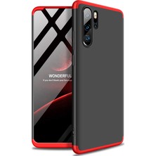 Microsonic Huawei P30 Pro Kılıf Double Dip 360 Protective Siyah Kırmızı