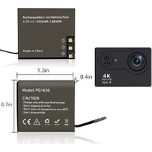 Aksiyon Kamera H9 H9R W9 Sjcam Yedek Batarya 3.7V 1050 Mah