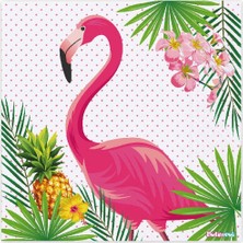 Balonevi Flamingo Temalı Kağıt Peçete 33 cm x 33 cm 16 Adet