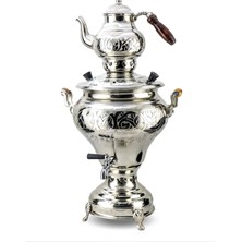 Sonay Bakırcılık Keski İşlemeli Elektrikli Bakır Semaver 4,5 Lt