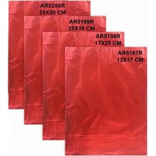Hediye Paketi Metalize Yapışkanlı Kırmızı ( 35 Cm * 50 Cm ) 100 Adet
