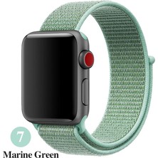 Schulzz Apple Watch Uyumlu Seri 2-3-4-5-6-SE - 42-44 mm Spor Loop Dokuma Kordon -Açık Yeşil