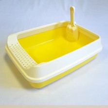 Funny Cat Açık Kedi Tuvaleti Kürek Hediyeli Sarı