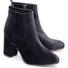 Girl Boss New York Emma Siyah Kadife Bot 1040-BT-2