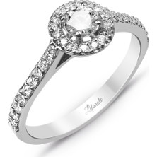 Lilarote 2 Karat Görünümlü Çok Taşlı Pırlanta Tektaş Yüzük