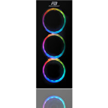 Power Boost VK-G3902S USB3.0 Full Si̇yah Tempered Glass Halo Rai̇nbow RGB Fan Kasa (PSU Yok) JBST-VKG3902S