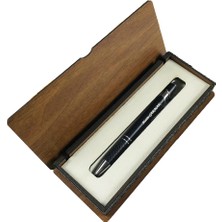Hankutu İSme Özel Metal Tükenmez Kalem, Kalem İSim Yazılı Ceviz Ahşap Kutuda