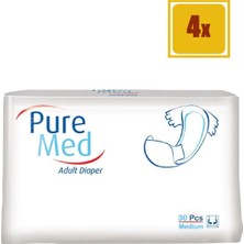 Pure Med  Belbantlı Medium Yetişkin Hasta Bezi 30 Adet 4'lü Set