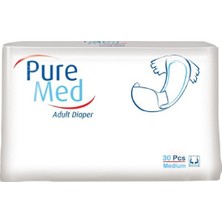 Pure Med  Belbantlı Medium Yetişkin Hasta Bezi 30 Adet 4'lü Set