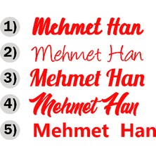 New Jargon Kişiye Özel Seçenek Altarnatifli İsim Sticker Etiket Çıkartma - 25 cm