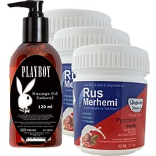 Olegovich Medicine Rusmerhemi 3 Adet 50ml Tüy Azaltıcı İnceltici Krem İle Playboy Aromasız Masaj Yağı