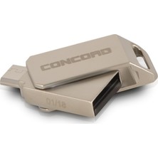 Concord 32GB Metal Dual Çift Taraflı Micro Otg Mobil Flash Bellek