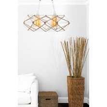 Begüsa Mevsim 2.Li Beyaz Sıralı Camlı Avize