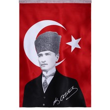 Koşan Türk Bayrağı Atatürk Posterli 100 x 150 cm