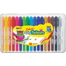 Amos Silky Twisters Üçü Bir Arada Jel Tipi Mum Boya 18 Renk