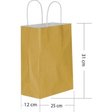 Kikajoy Altın Kraft Hediye Çantası 25 x 12 x 31 cm 25'li