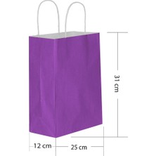 Kikajoy Mor Kraft Hediye Çantası 25 x 12 x 31 cm 25'li
