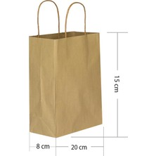 Kikajoy Naturel Kraft Hediye Çantası 15 x 8 x 20 cm 25'li