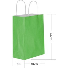 Kikajoy Yeşil Kraft Hediye Çantası 18 x 8 x 24 cm 25'li