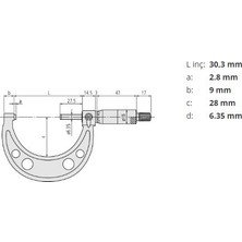 Mi̇tutoyo Dış Çap Mikrometresi 103-137 0-25 mm