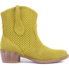 Sail Laker's Sarı Deri Fermuarsız Kadın Yaz Botu