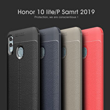 Microsonic Huawei Honor 10 Lite Kılıf Deri Dokulu Silikon Kırmızı