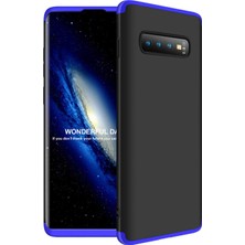 Microsonic Samsung Galaxy S10 Plus Kılıf Double Dip 360 Protective Siyah Mavi