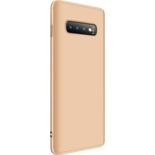 Microsonic Samsung Galaxy S10 Plus Kılıf Double Dip 360 Protective Gold