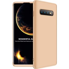 Microsonic Samsung Galaxy S10 Plus Kılıf Double Dip 360 Protective Gold