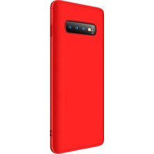 Microsonic Samsung Galaxy S10 Plus Kılıf Double Dip 360 Protective Kırmızı