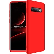 Microsonic Samsung Galaxy S10 Plus Kılıf Double Dip 360 Protective Kırmızı