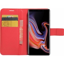 Microsonic Cüzdanlı Deri Samsung Galaxy Note 9 Kılıf Kırmızı