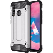 Microsonic Samsung Galaxy M30 Kılıf Rugged Armor Gümüş