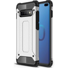 Microsonic Samsung Galaxy S10 Plus Kılıf Rugged Armor Gümüş