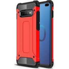 Microsonic Samsung Galaxy S10 Plus Kılıf Rugged Armor Kırmızı