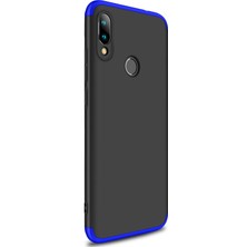 Microsonic Xiaomi Redmi Note 7 Kılıf Double Dip 360 Protective Siyah Mavi