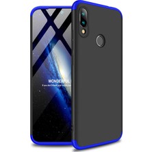 Microsonic Xiaomi Redmi Note 7 Kılıf Double Dip 360 Protective Siyah Mavi