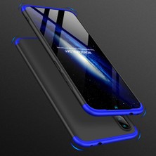 Microsonic Xiaomi Redmi Note 7 Kılıf Double Dip 360 Protective Siyah Mavi