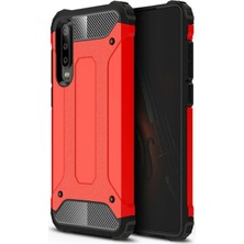 Microsonic Huawei P30 Kılıf Rugged Armor Kırmızı